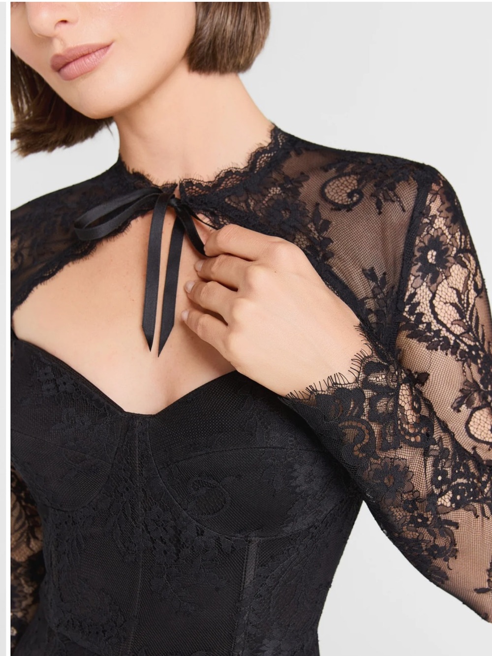 NADINE MERABI MYLENE BLACK DRESS - Picture 4 of 12